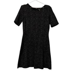 Jasmine & Juliana Soft Short Sleeve Knit Sweater Black & White Speckles